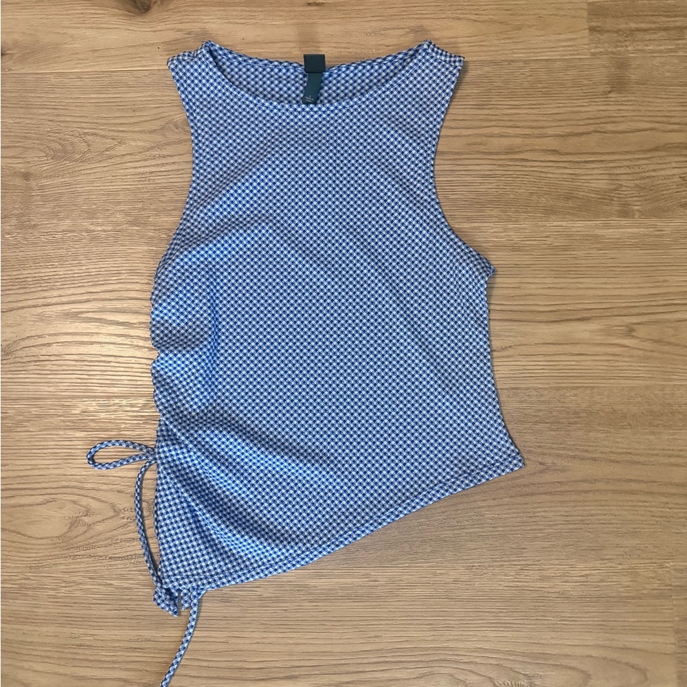 Wild Fable Blue Checkered Tank Top